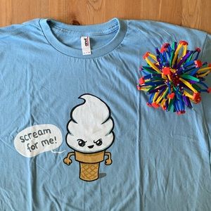 NWOT Baby Blue Tee: Ice Cream Cone Scream for Me